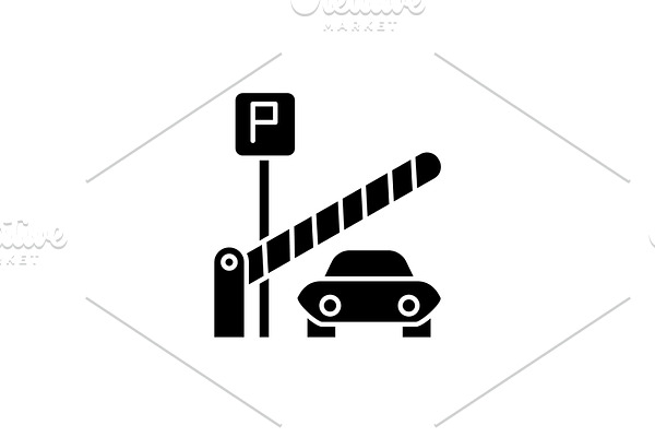 Parking lot black icon, vector sign