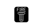 Fire safety black icon, vector sign