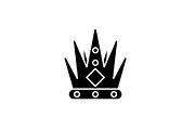 King's crown black icon, vector sign
