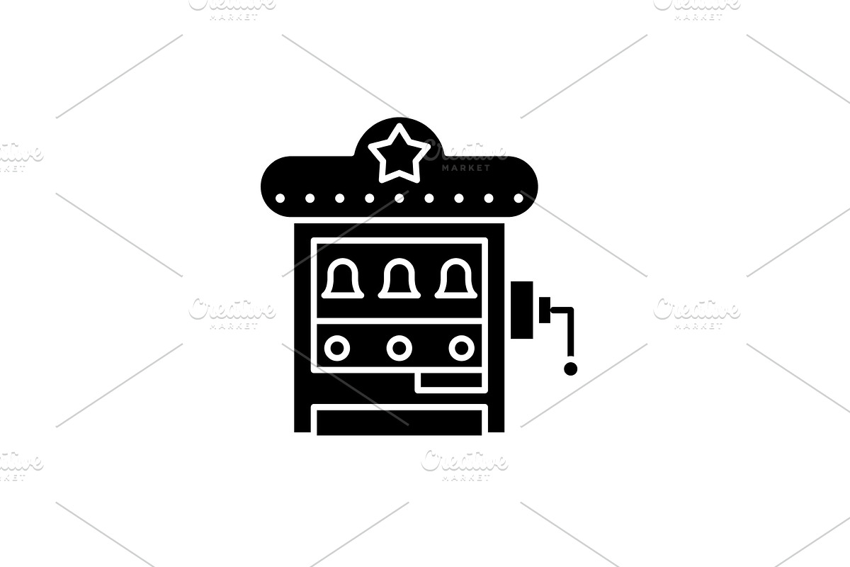 Slot machine black icon, vector sign in Illustrations - product preview 8