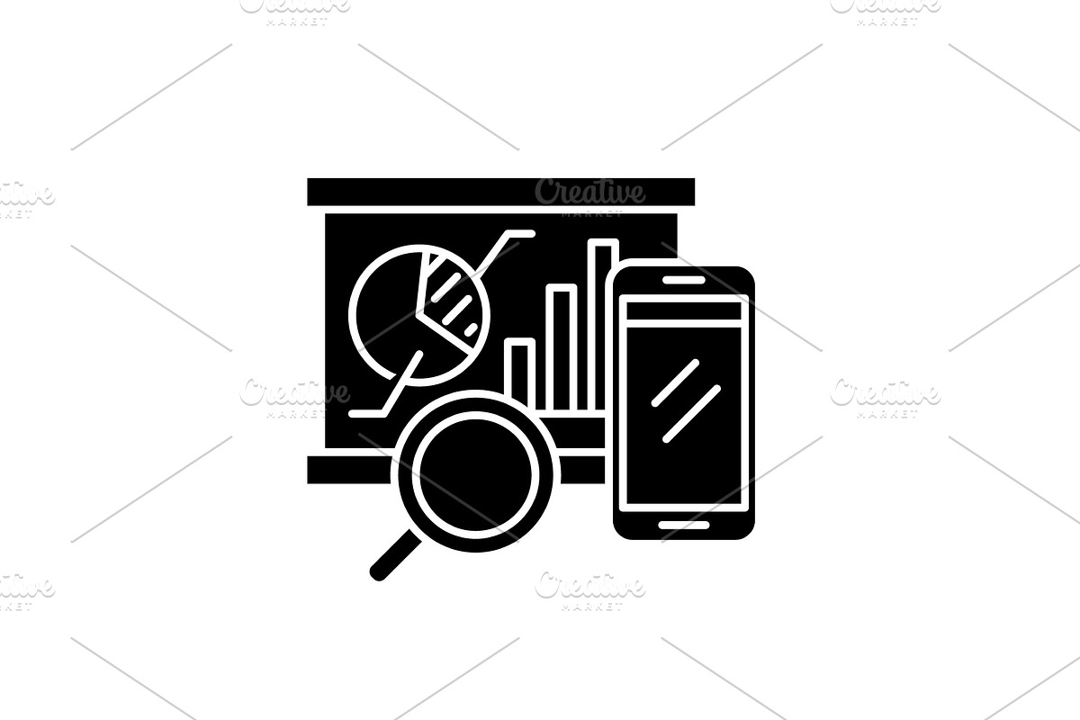 Balanced scorecard black icon in Illustrations - product preview 8