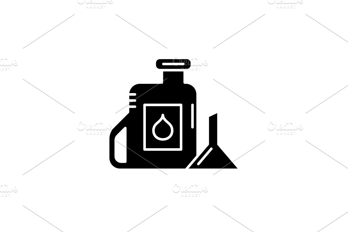 Machine oil black icon, vector sign in Illustrations - product preview 8