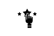 Rating black icon, vector sign on