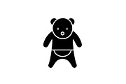 Bear black icon, vector sign on
