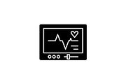 Pacemaker black icon, vector sign on