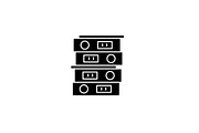 Business archive black icon, vector