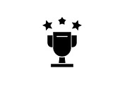 Cup awards black icon, vector sign