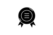 Business sticker black icon, vector