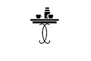 Coffee table black icon, vector sign
