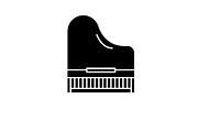 Piano black icon, vector sign on