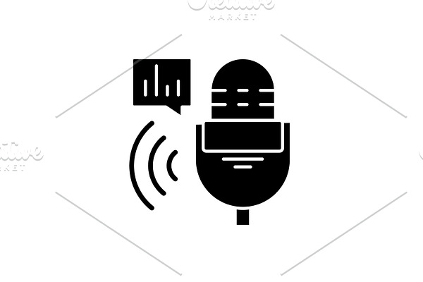Radio show black icon, vector sign