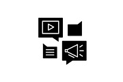 Media online library black icon