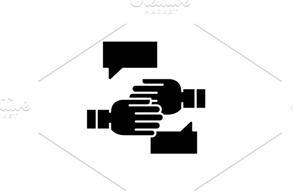 Agreement of intent black icon