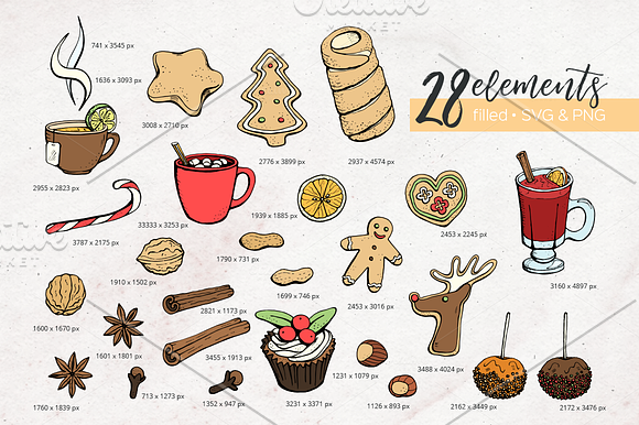 Winter treats vector illustrations in Illustrations - product preview 1