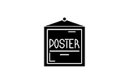 Poster black icon, vector sign on