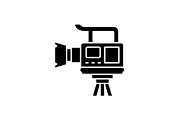 Professional video camera black icon