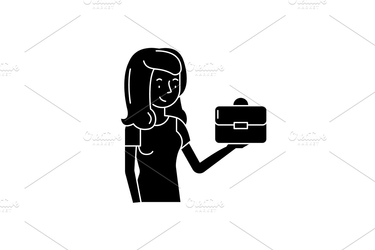Franchise for women black icon in Illustrations - product preview 8