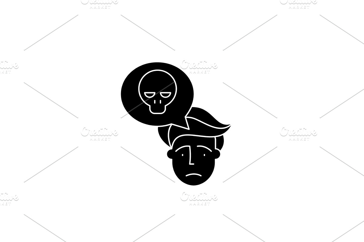 Panic black icon, vector sign on in Illustrations - product preview 8