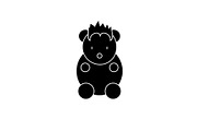 Funny little animal black icon