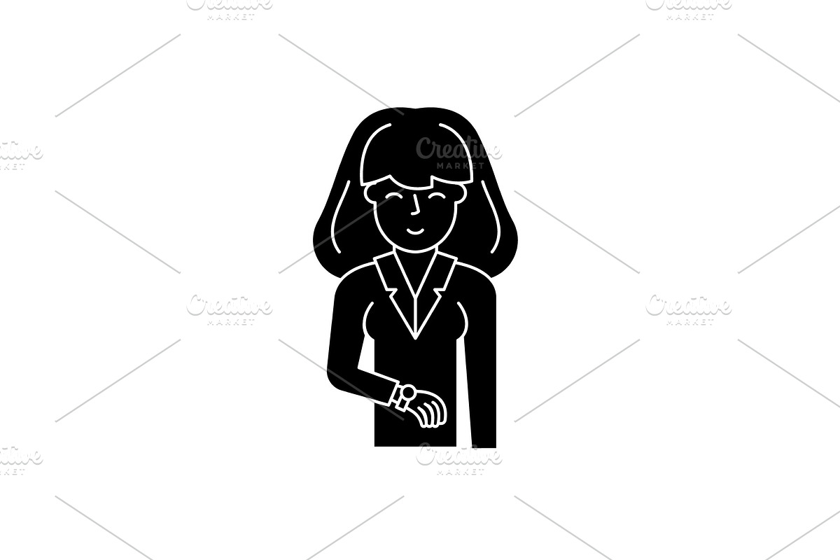 Businesswoman black icon, vector in Illustrations - product preview 8
