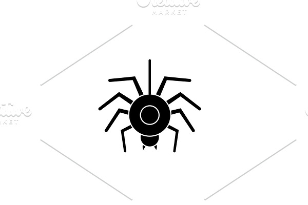 Spider black icon, vector sign on