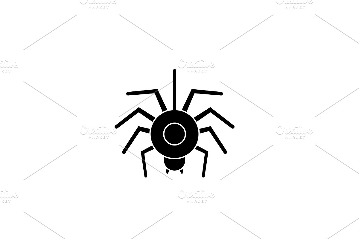 Spider black icon, vector sign on in Illustrations - product preview 8