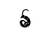 Capricorn zodiac sign black icon