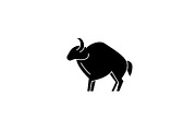 Aries zodiac sign black icon, vector