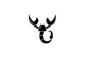 Scorpio zodiac sign black icon