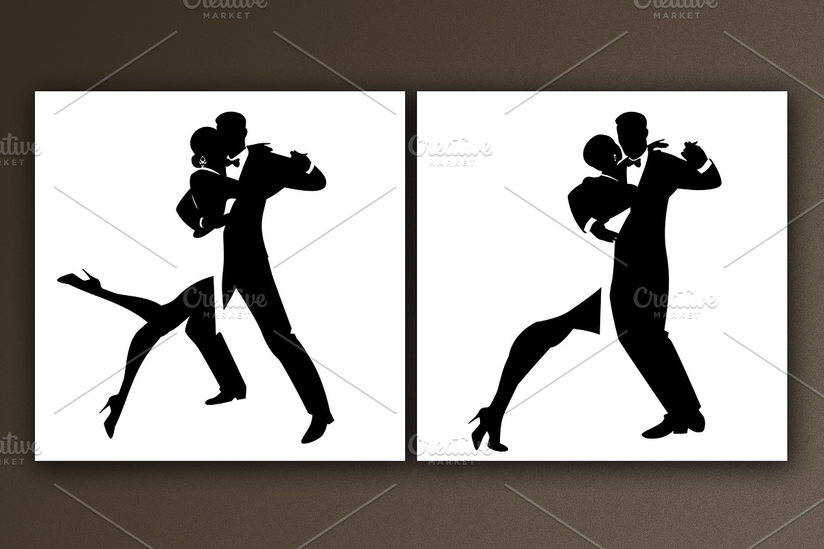 Silhouettes of Tango dancers in Illustrations - product preview 8