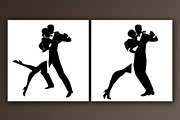 Silhouettes of Tango dancers