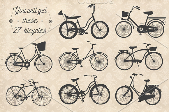 Bicycle Vector Set in Objects - product preview 1