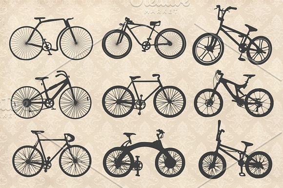 Bicycle Vector Set in Objects - product preview 2