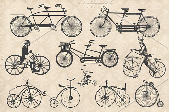 Bicycle Vector Set in Objects - product preview 3