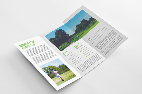 Golf Event Tri-fold Brochure in Brochure Templates - product preview 3