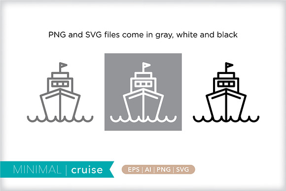 Minimal cruise icons in Beach Icons - product preview 1
