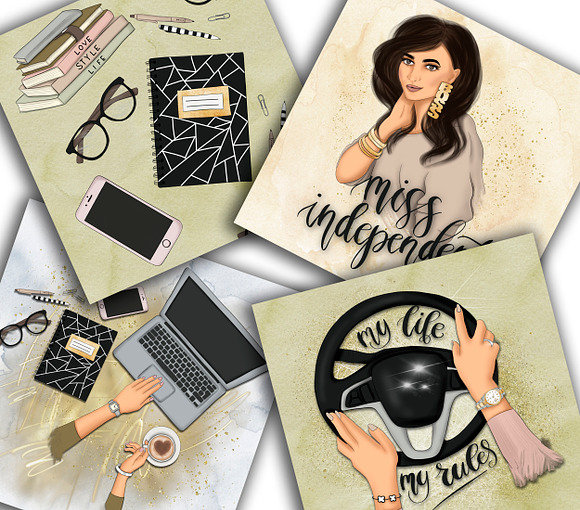 Miss Independent Graphic Design Kit in Illustrations - product preview 8