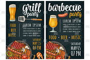 Vertical poster with bbq. Grill