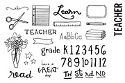 Teacher School Doodle Clipart