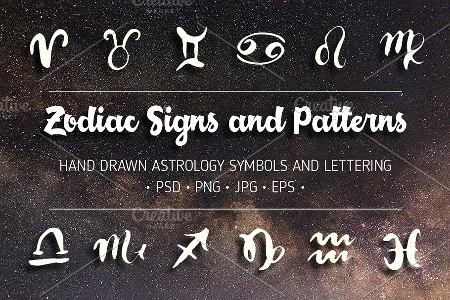 Zodiac Signs and Seamless Patterns in Illustrations - product preview 8