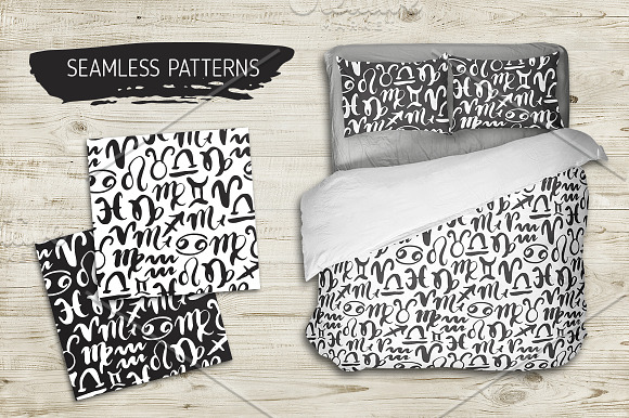 Zodiac Signs and Seamless Patterns in Illustrations - product preview 4