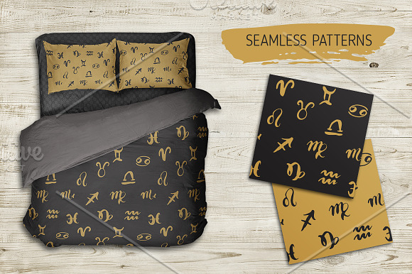 Zodiac Signs and Seamless Patterns in Illustrations - product preview 5