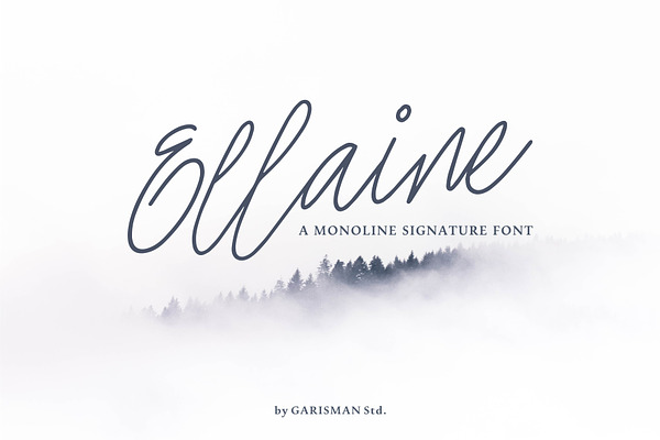 Ellaine Monoline Signature Font