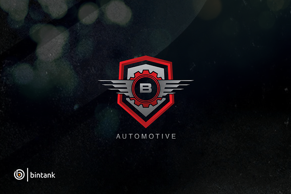 Automotive Shield Gear B Letter Logo