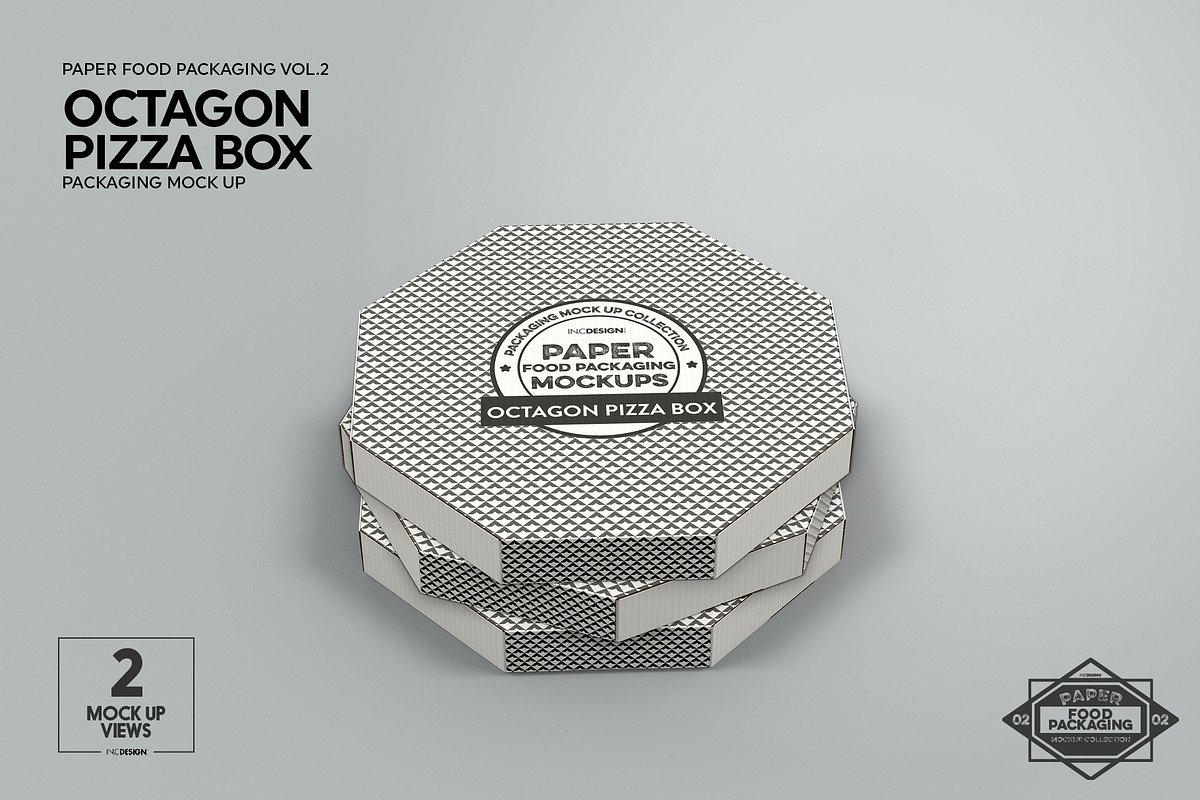 Octagon Pizza Box Packaging Mockup in Branding Mockups - product preview 8