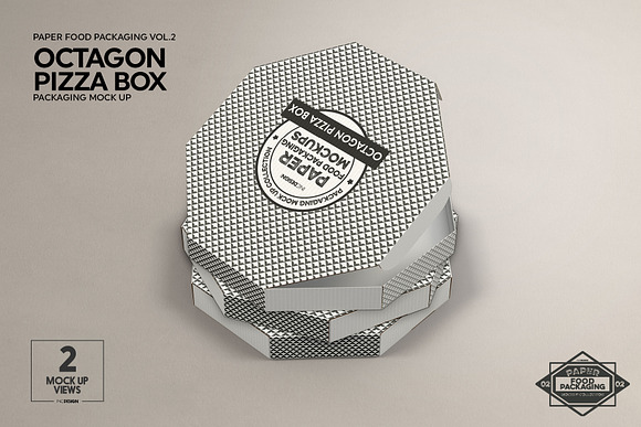Octagon Pizza Box Packaging Mockup in Branding Mockups - product preview 2