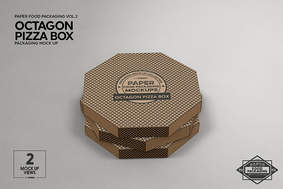 Octagon Pizza Box Packaging Mockup in Branding Mockups - product preview 3