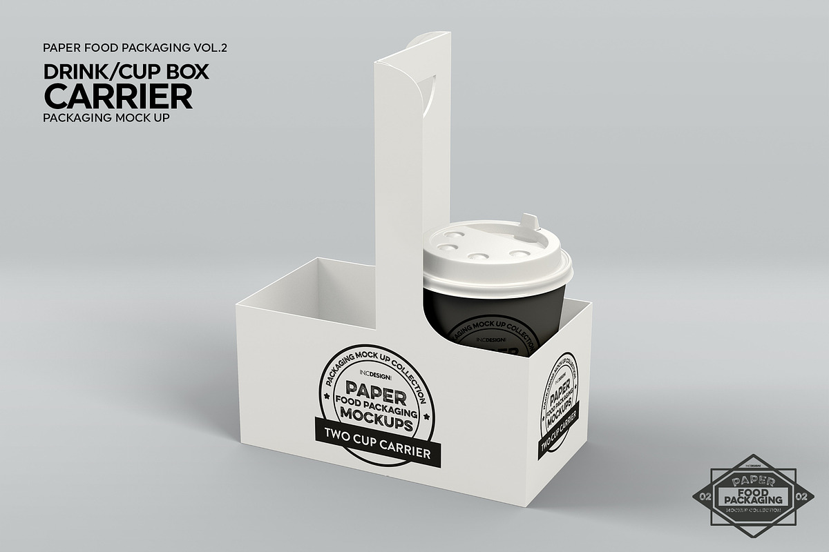 Drink Cup Carrier Packaging Mockup in Branding Mockups - product preview 8