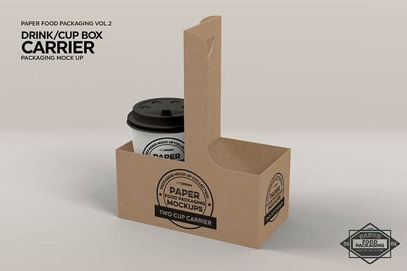 Drink Cup Carrier Packaging Mockup in Branding Mockups - product preview 2