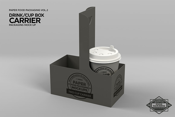 Drink Cup Carrier Packaging Mockup in Branding Mockups - product preview 3